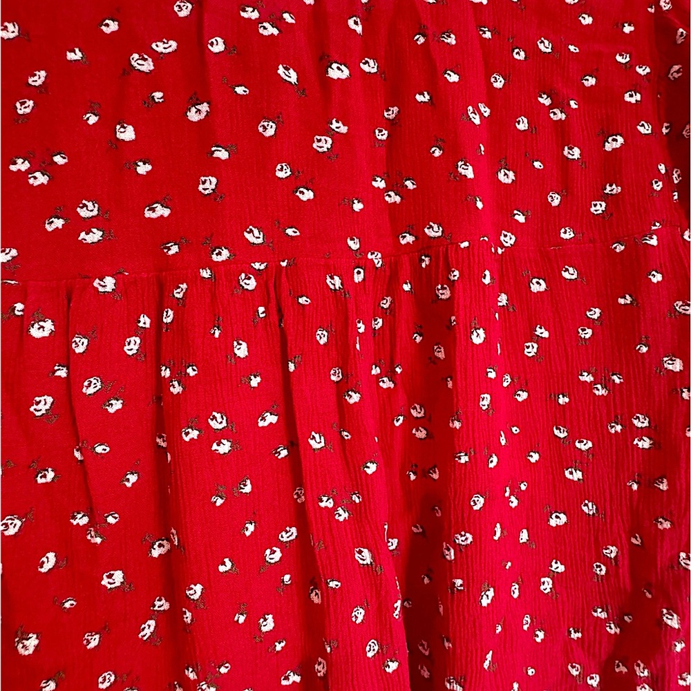 Hollister Womens Red Floral Long-Sleeve Size XS - Picture 5 of 6